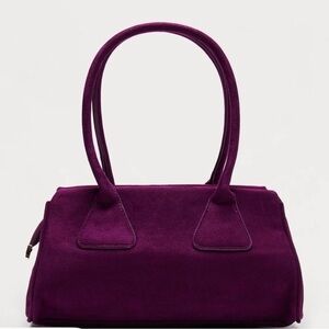 Elegant Purple Faux Suede Handbag